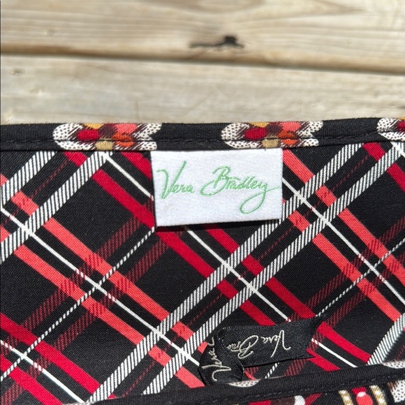 Vera Bradley Black and Red Quilted Wallet with Floral Geometric Pattern - Picture 2 of 11